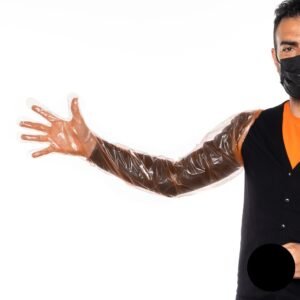 Orange Disposible Veterinary Glove Soft 100pcs